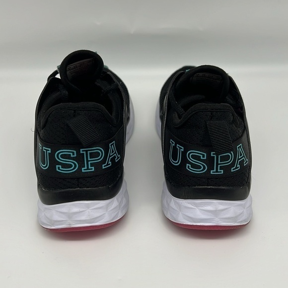 US Polo Association NW8110 Morale -M Black Sneaker Pink Turquoise Accents size 6 - Picture 4 of 11
